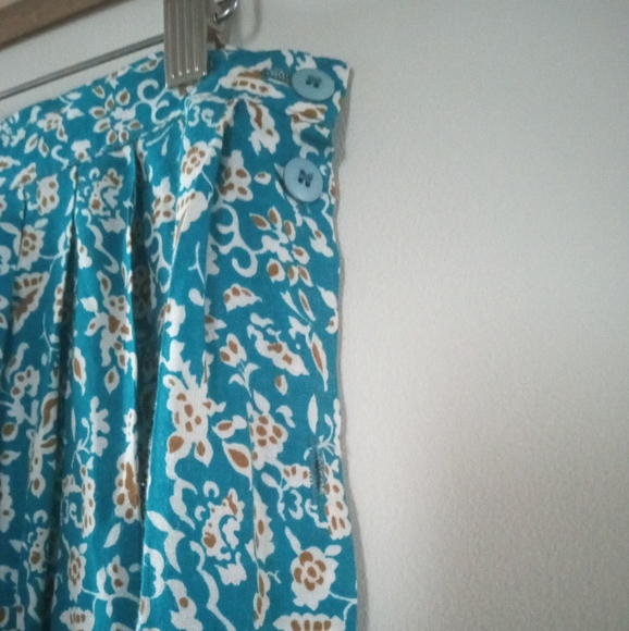 💃Maxi Skirt | Turquoise and Beige Print | Made in Canada | Size 12 - Picture 5 of 8